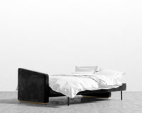 Bristol Futon - Plush Velvet - Black - Brass legs