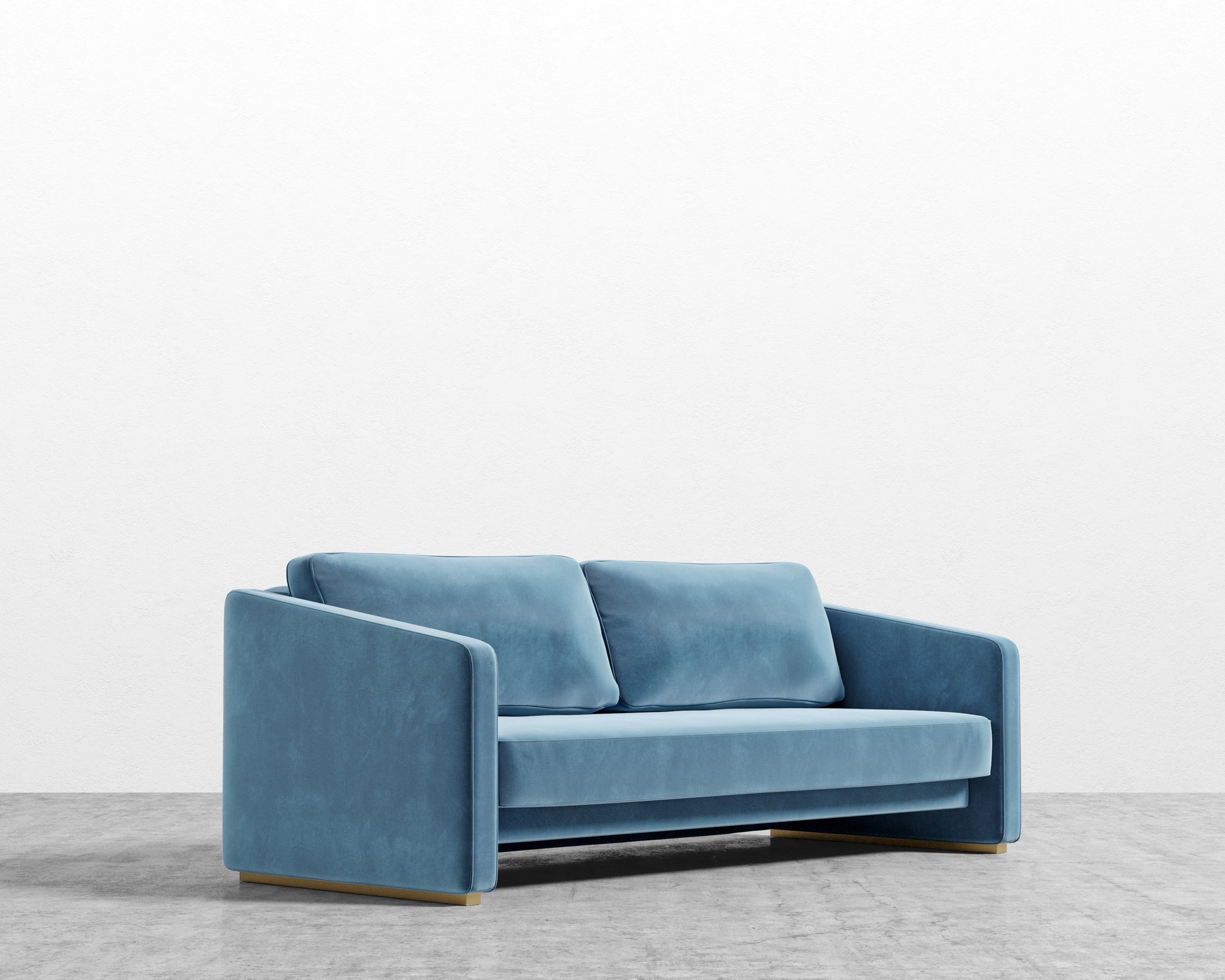 Bristol Futon - Plush Velvet - Solstice - Brass legs