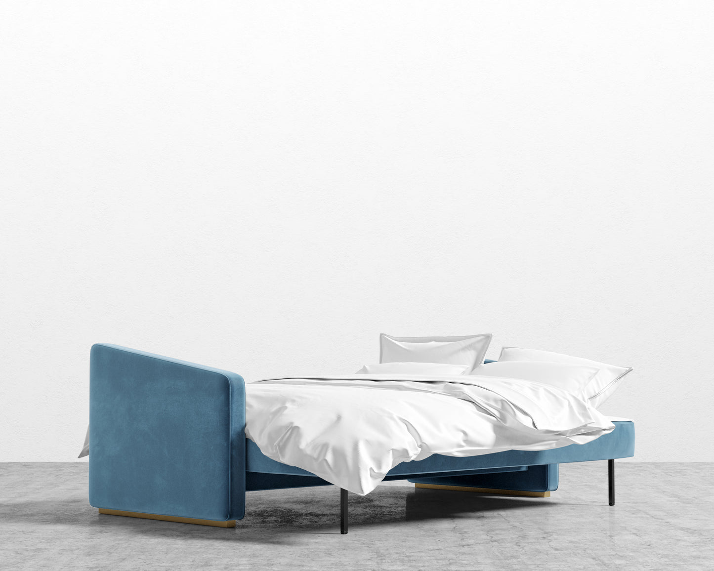 Bristol Futon - Plush Velvet - Solstice - Brass legs