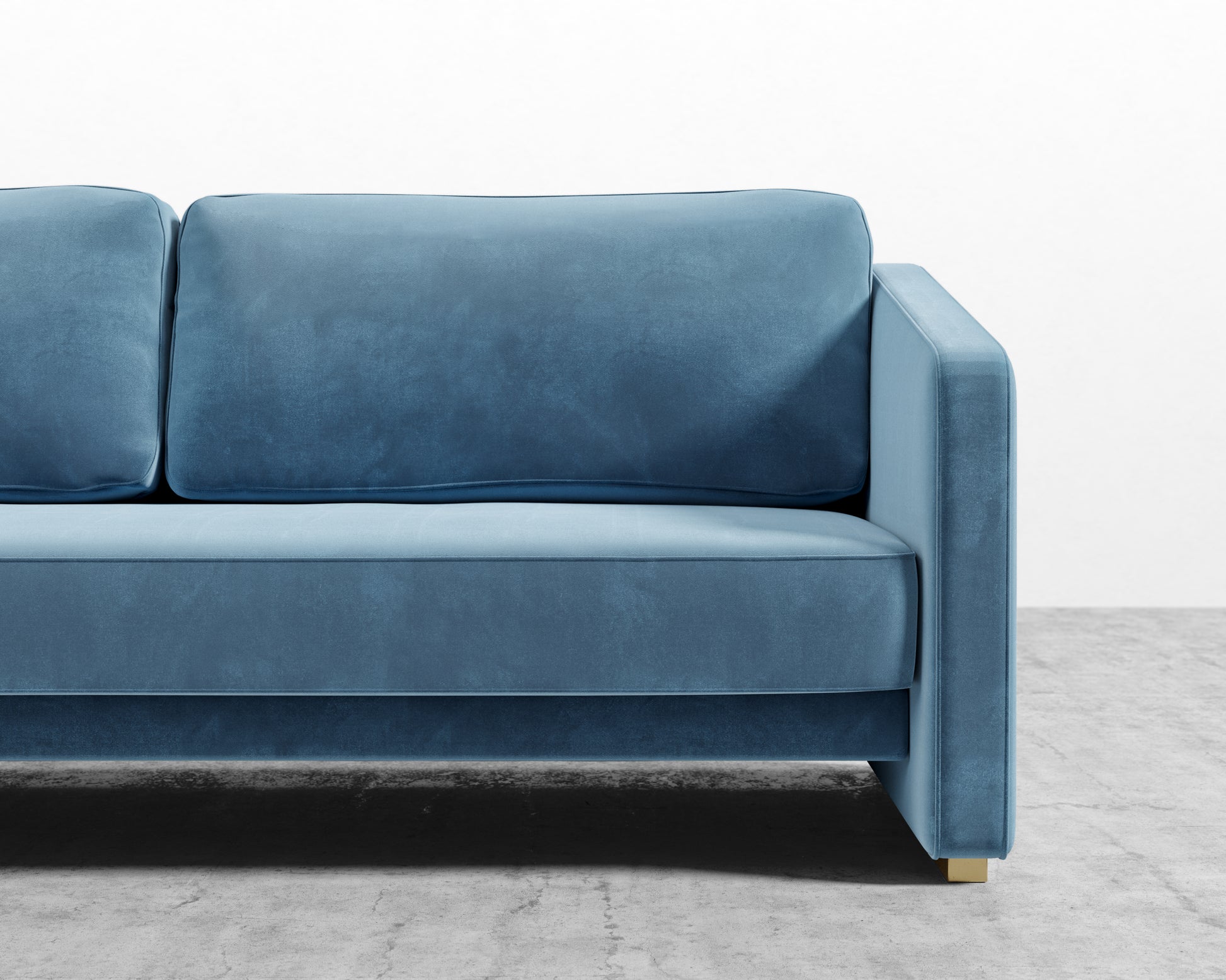 Bristol Futon - Plush Velvet - Solstice - Brass legs