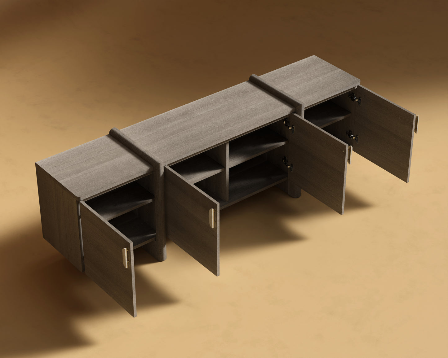 Cassia Entry Console - Grey Oak