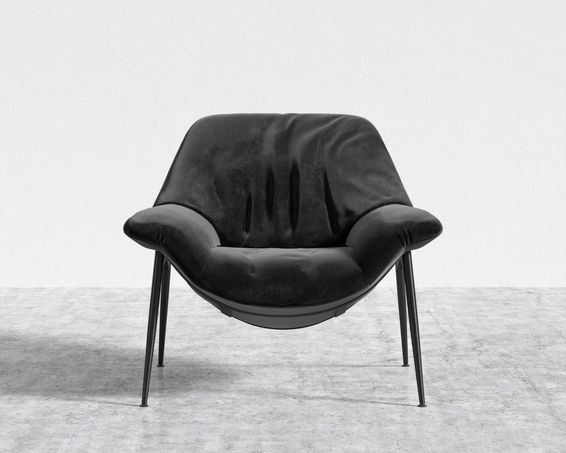 Davos Lounge Chair - Plush Velvet - Black 2022