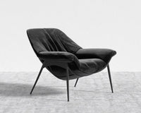 Davos Lounge Chair - Plush Velvet - Black 2022