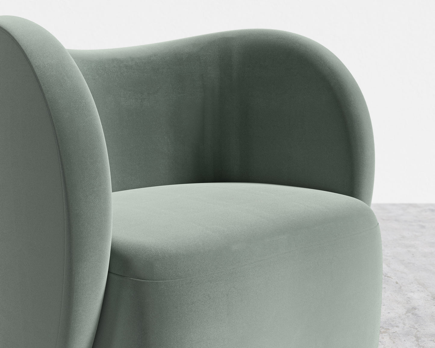 Diane Lounge Chair - Plush Velvet - Moonstone