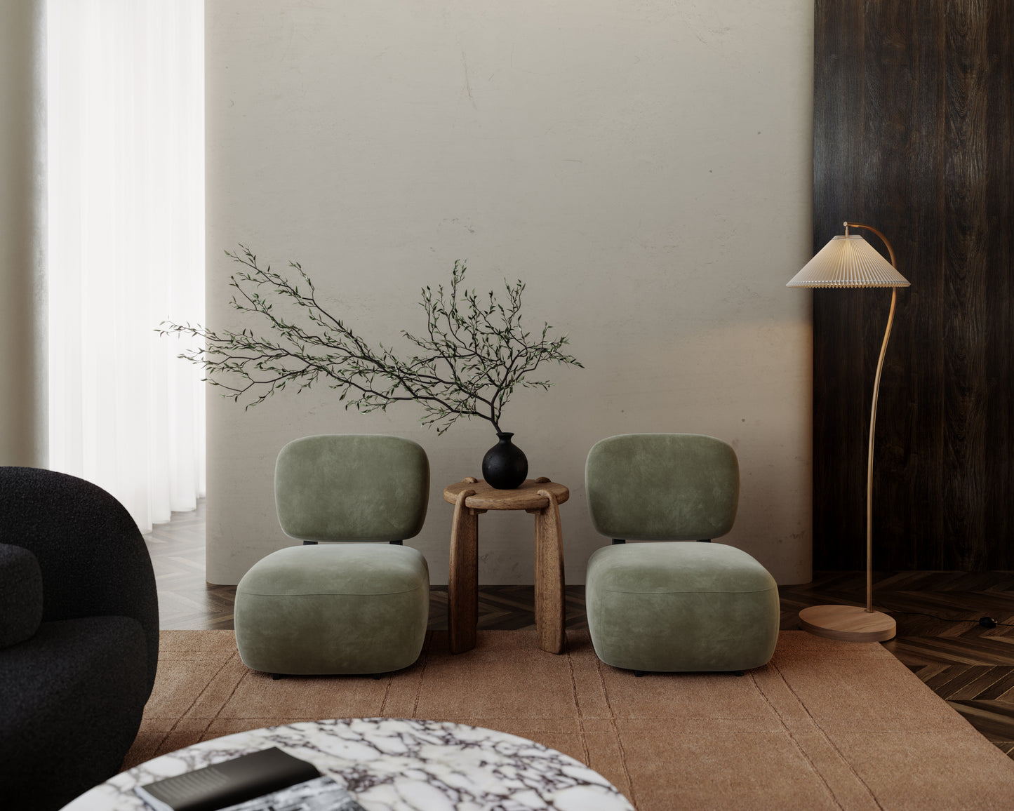 Toro lounge chair in sage