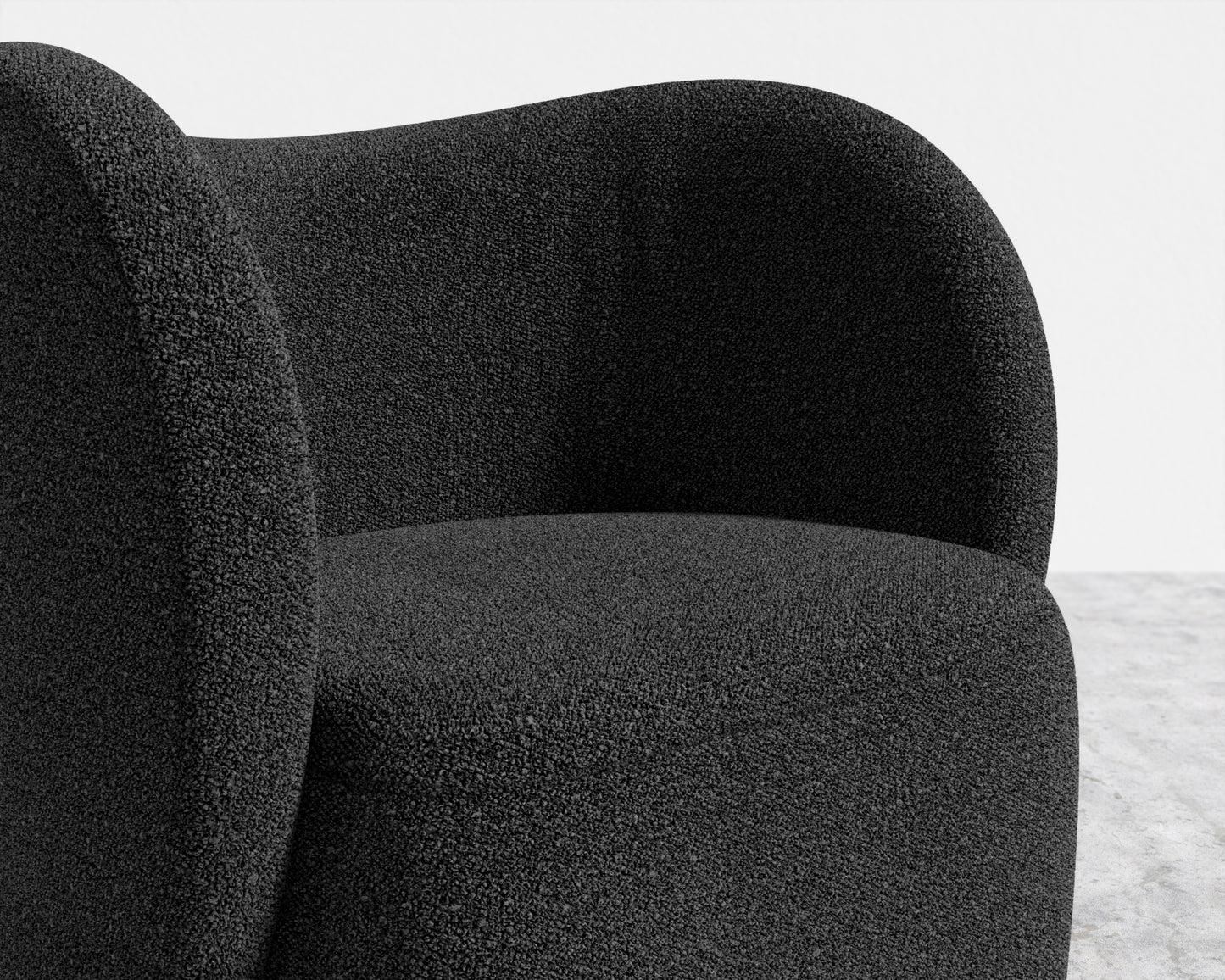 Diane Lounge Chair - Chatou Boucle - Caviar