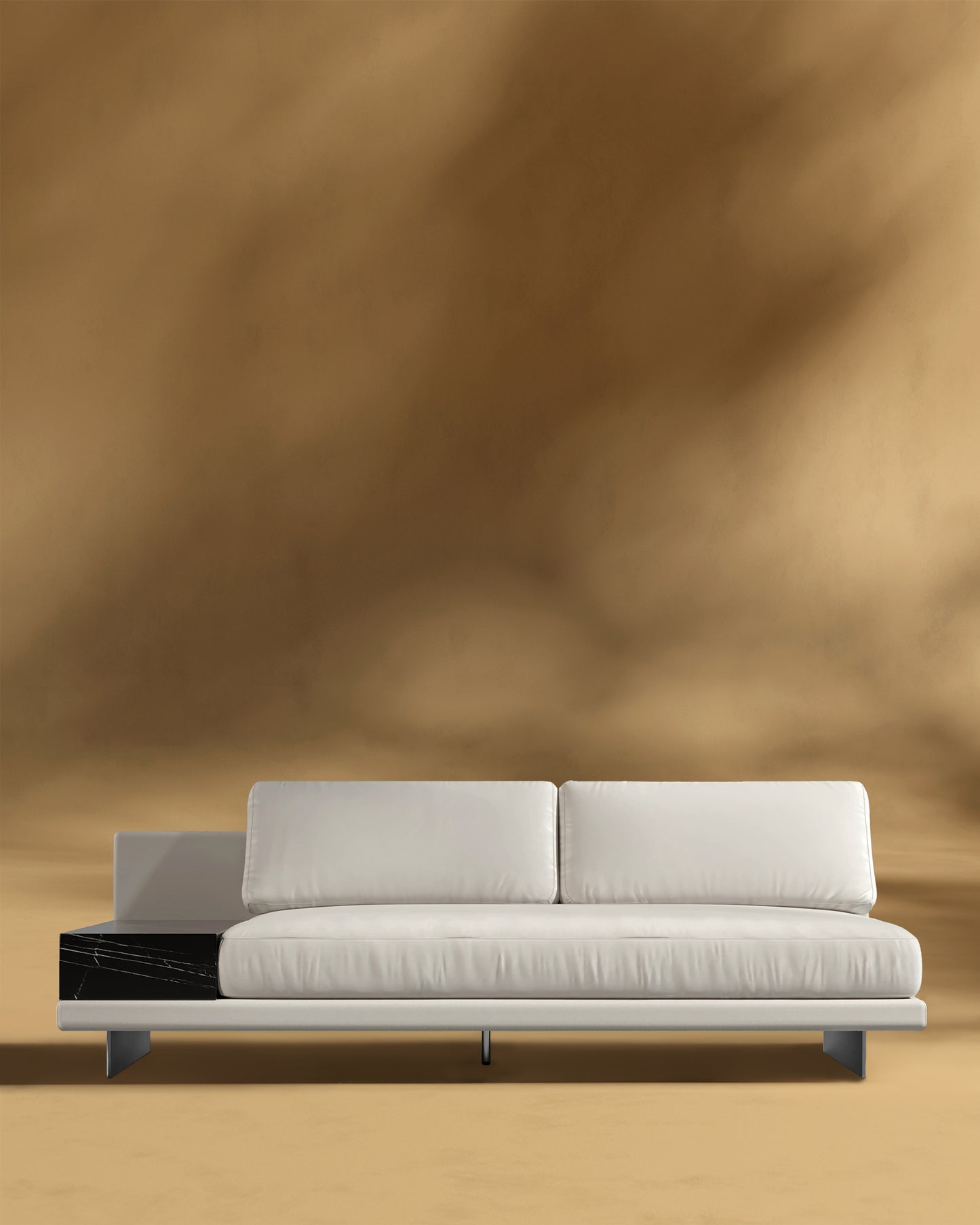 Dresden Outdoor Armless Sofa with Side Table