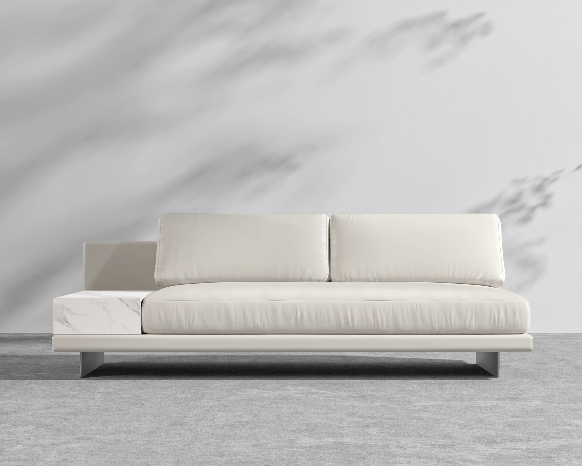 Dresden Outdoor Armless Sofa with Storage Table - Palisades - Ceramic White Storage