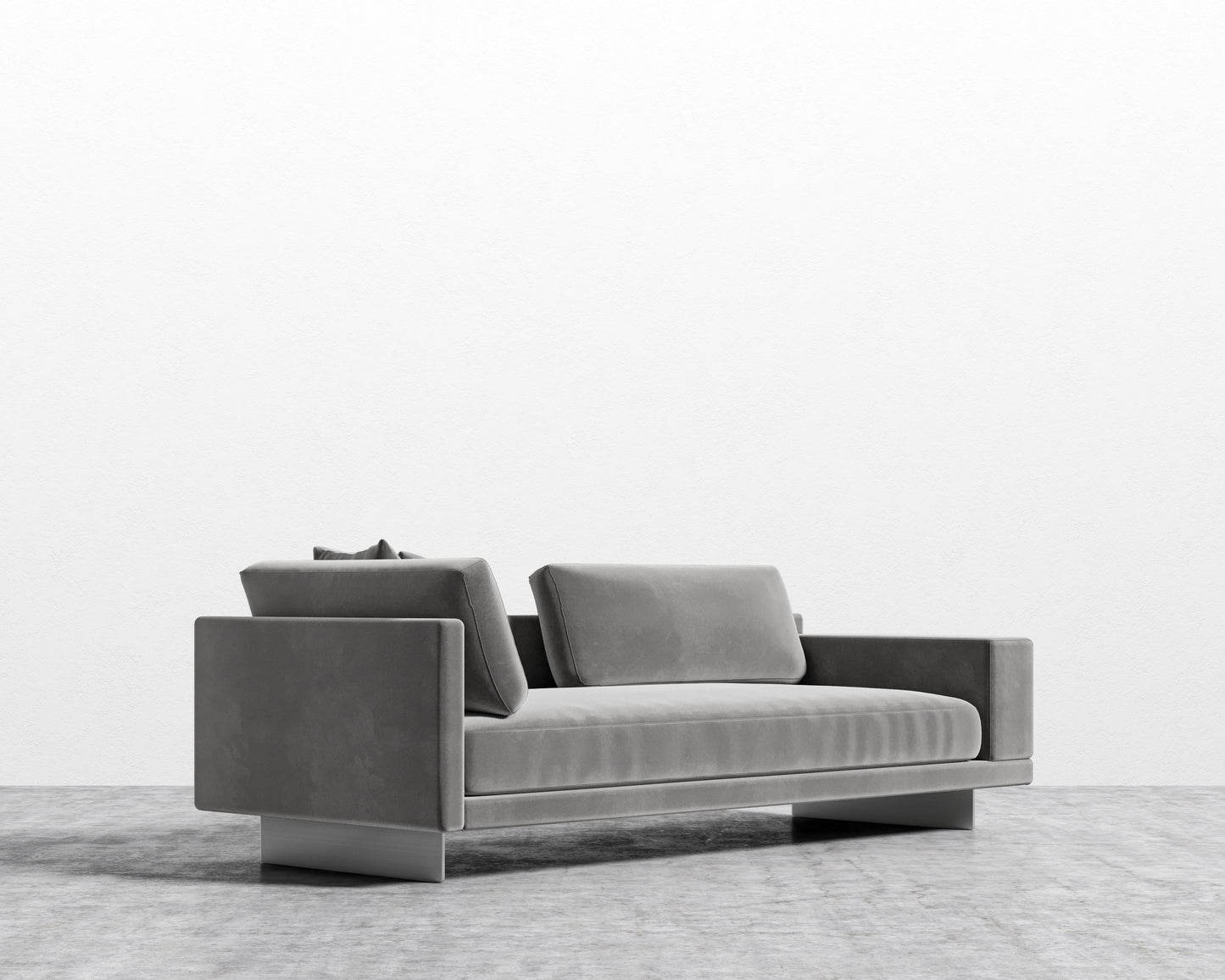 Dresden Right Arm Sofa - Plush Velvet - Glacier Grey