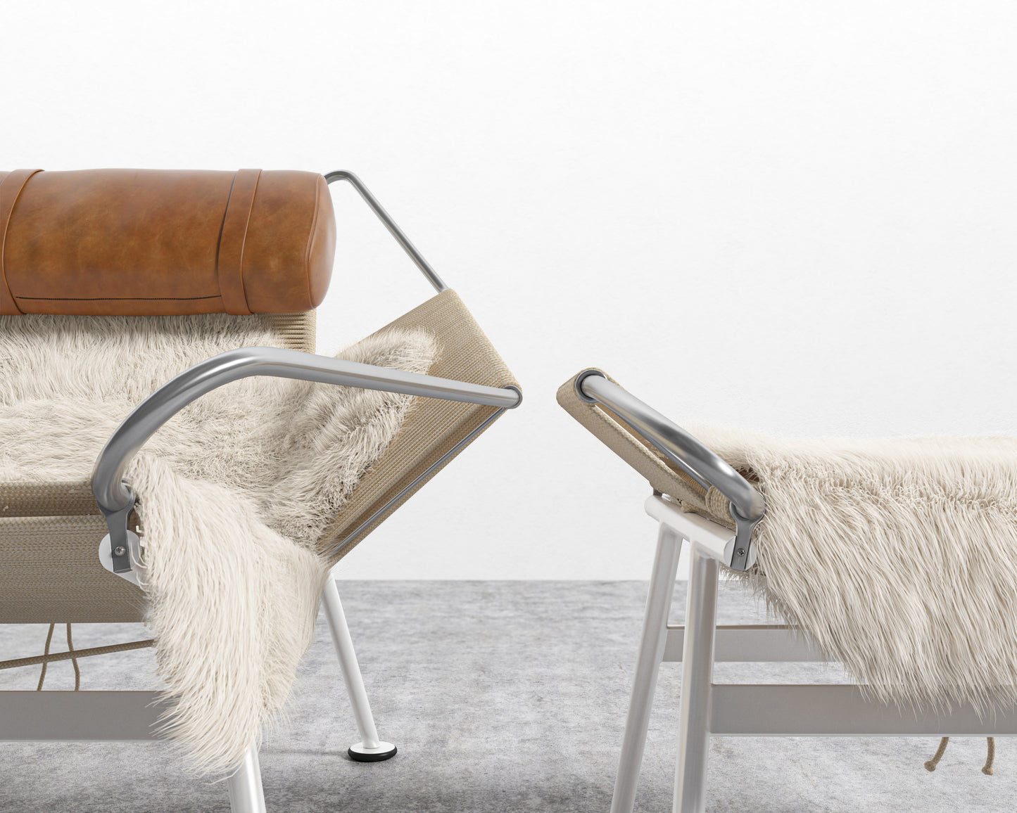 Flag Halyard Chair & Ottoman - Microfiber - Trento Morocco