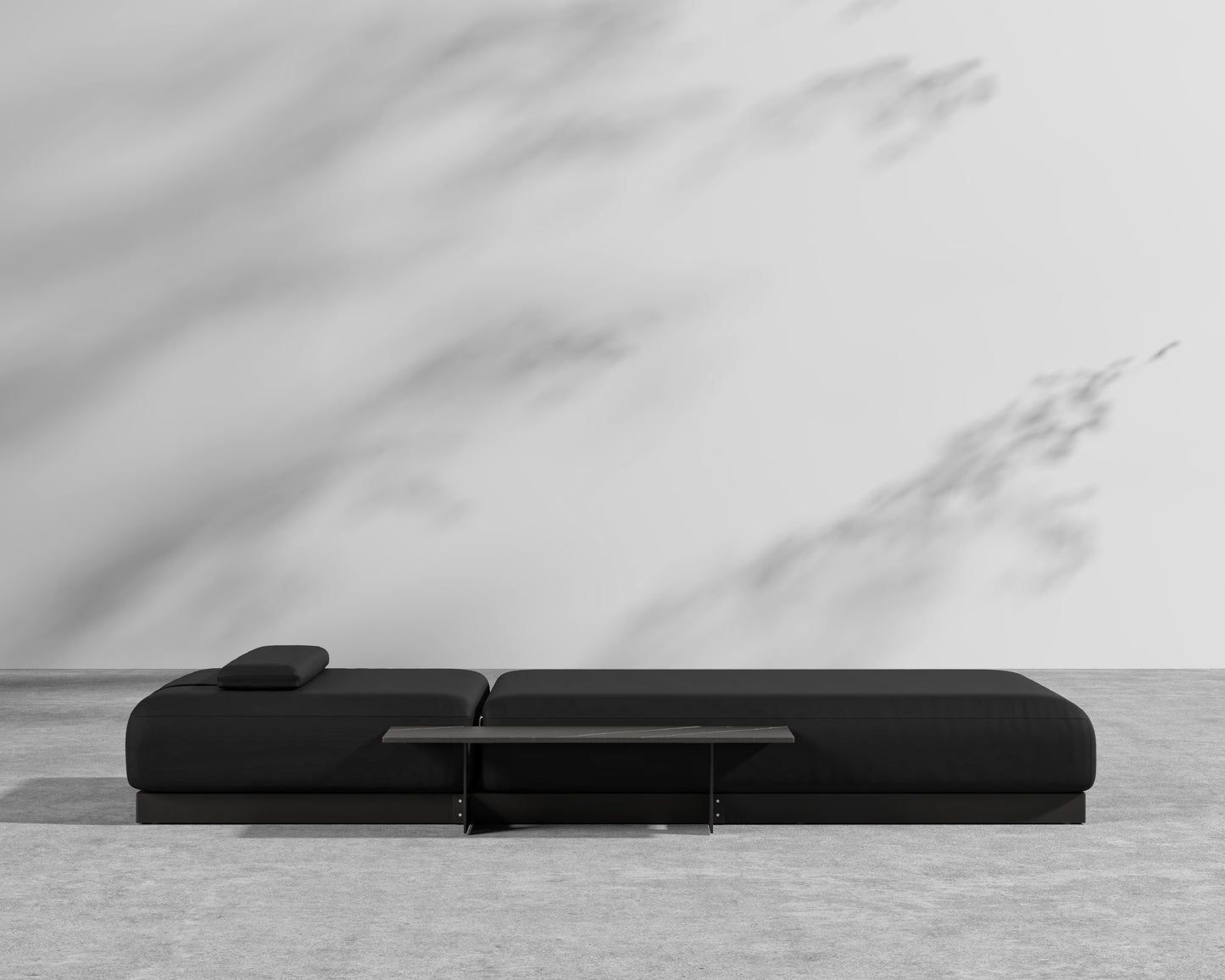 Florian Outdoor Lounger - Black Frame - Arcadia black - Pietra Ceramic