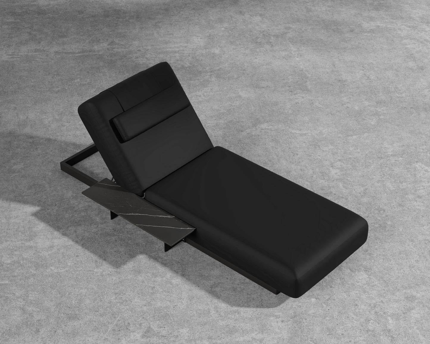 Florian Outdoor Lounger - Black Frame - Arcadia black - Pietra Ceramic