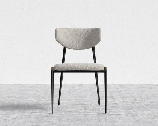 Geno Dining Chair - Chatou Boucle - Pearl - Black Frame