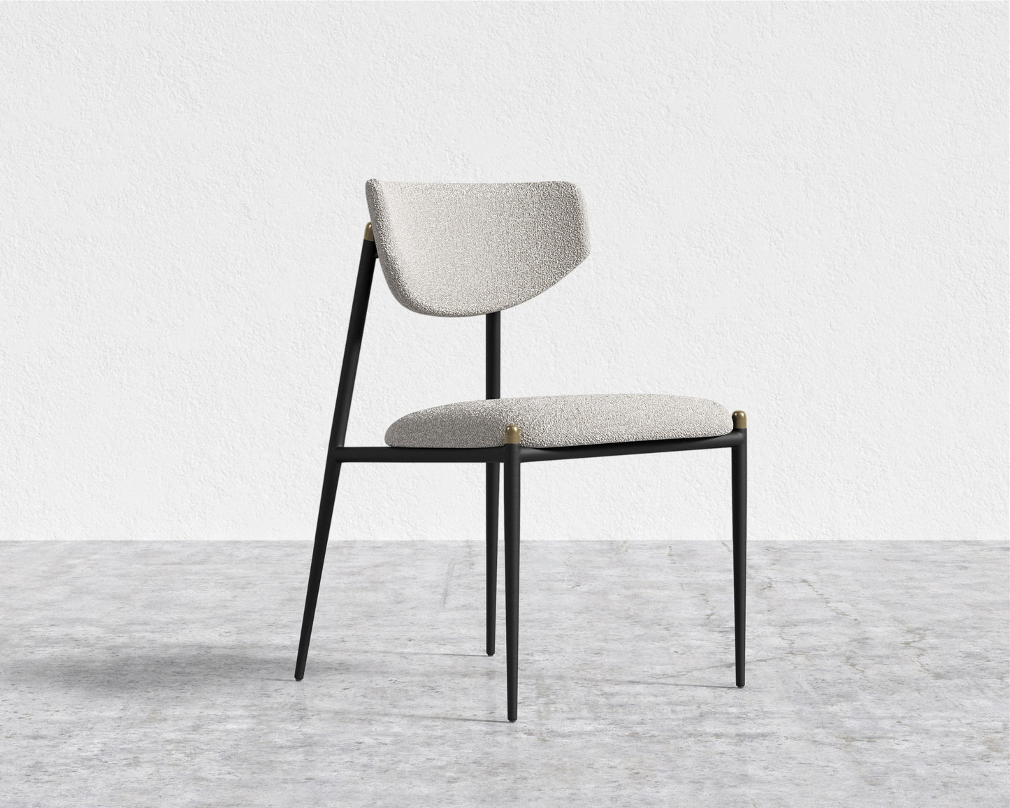 Geno Dining Chair - Chatou Boucle - Pearl - Black Frame