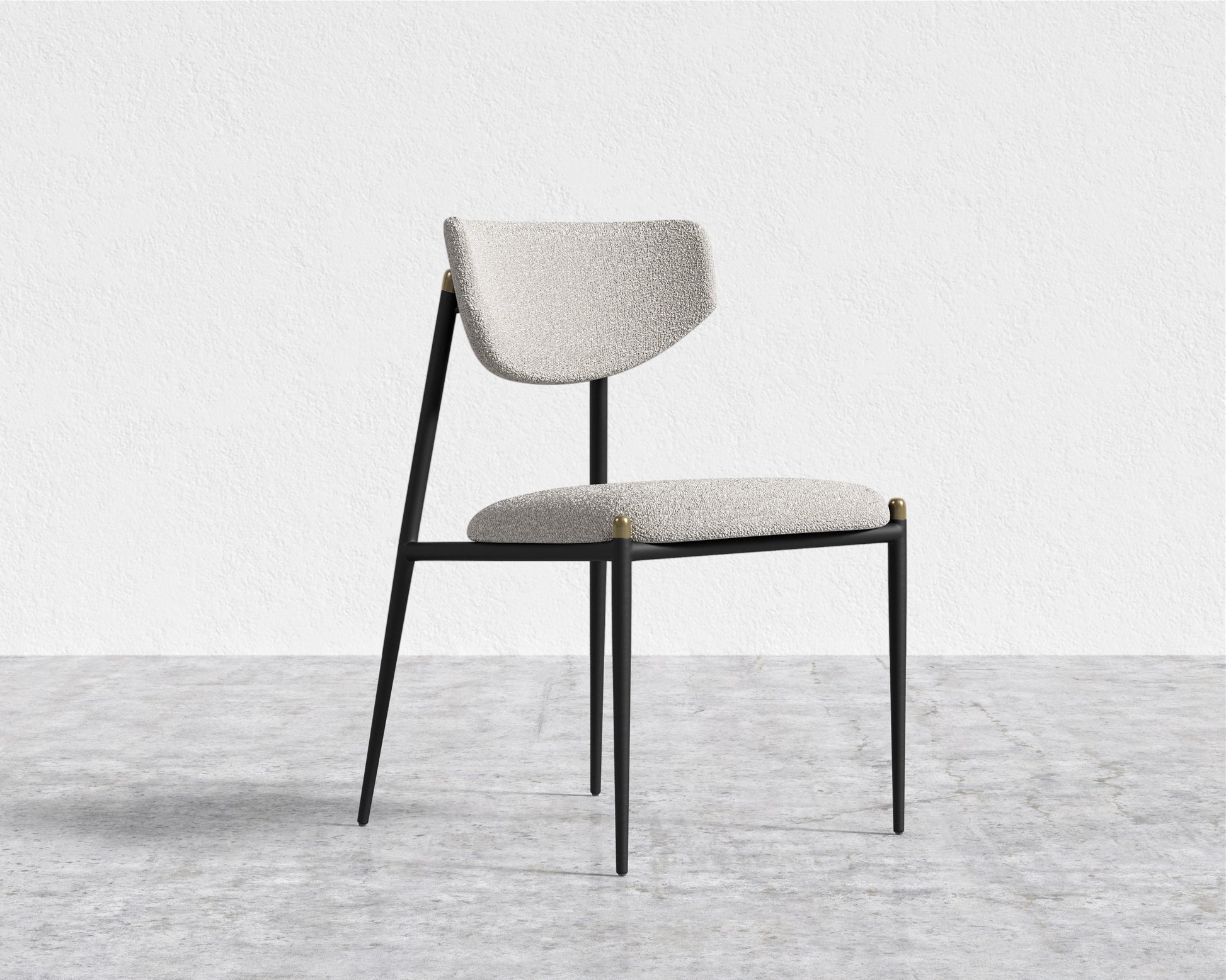 Geno Dining Chair - Chatou Boucle - Pearl - Black Frame