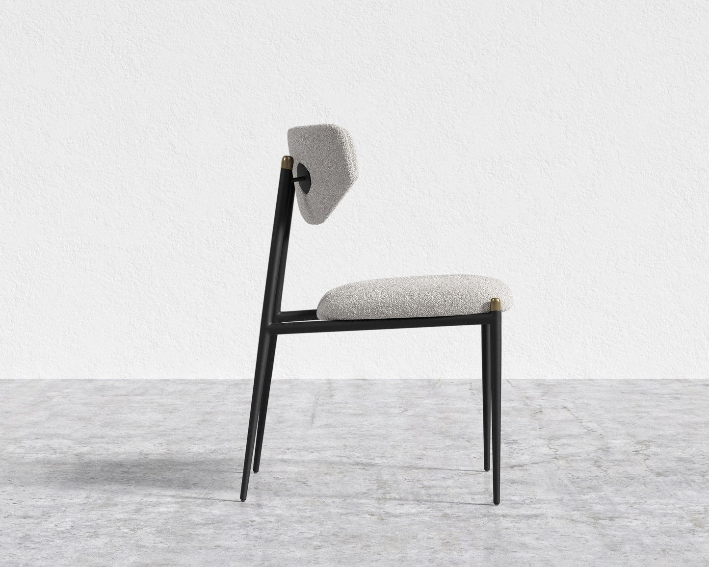 Geno Dining Chair - Chatou Boucle - Pearl - Black Frame