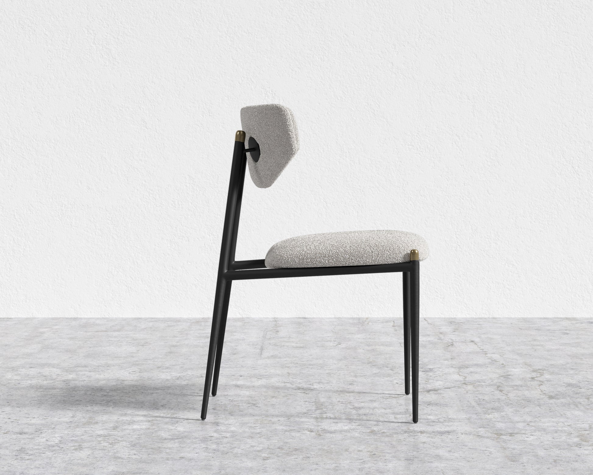 Geno Dining Chair - Chatou Boucle - Pearl - Black Frame