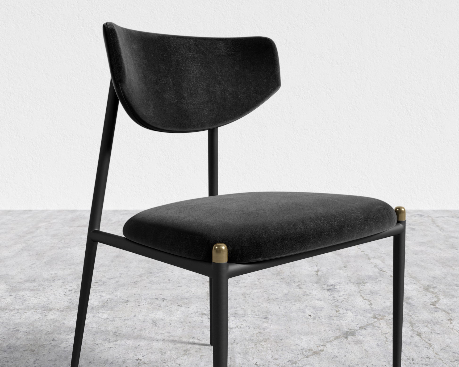 Geno Dining Chair - Plush Velvet - Black 2022 - Black Frame
