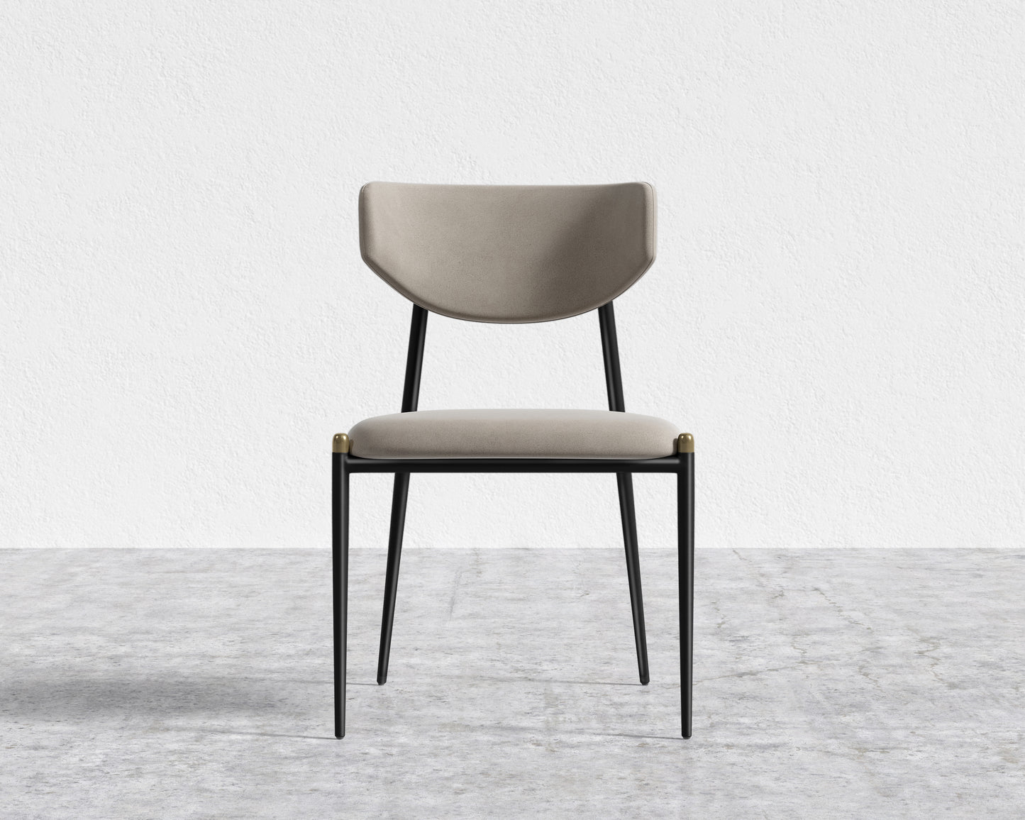 Geno Dining Chair - Venice Vegan Suede - Latte - Black Frame