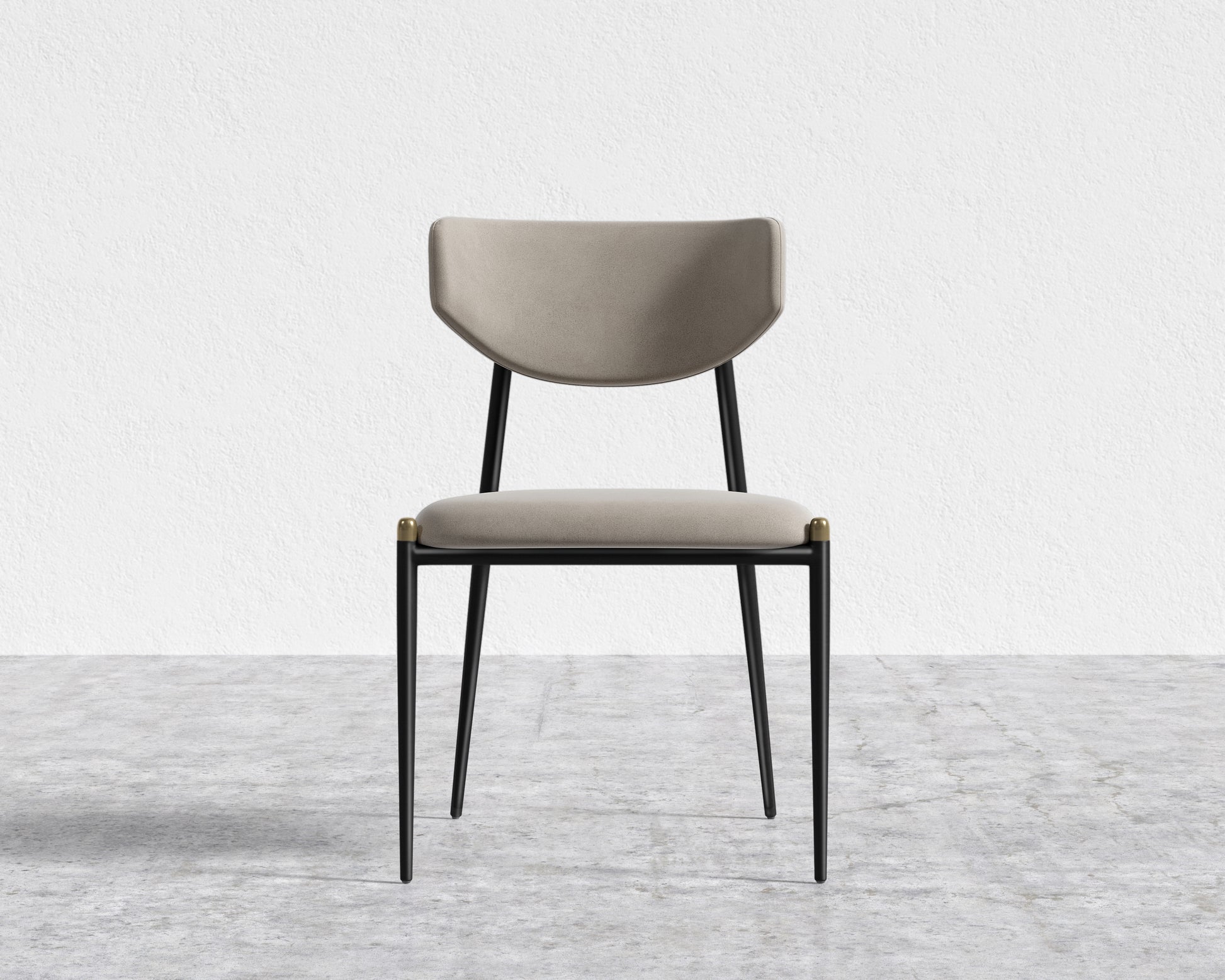 Geno Dining Chair - Venice Vegan Suede - Latte - Black Frame