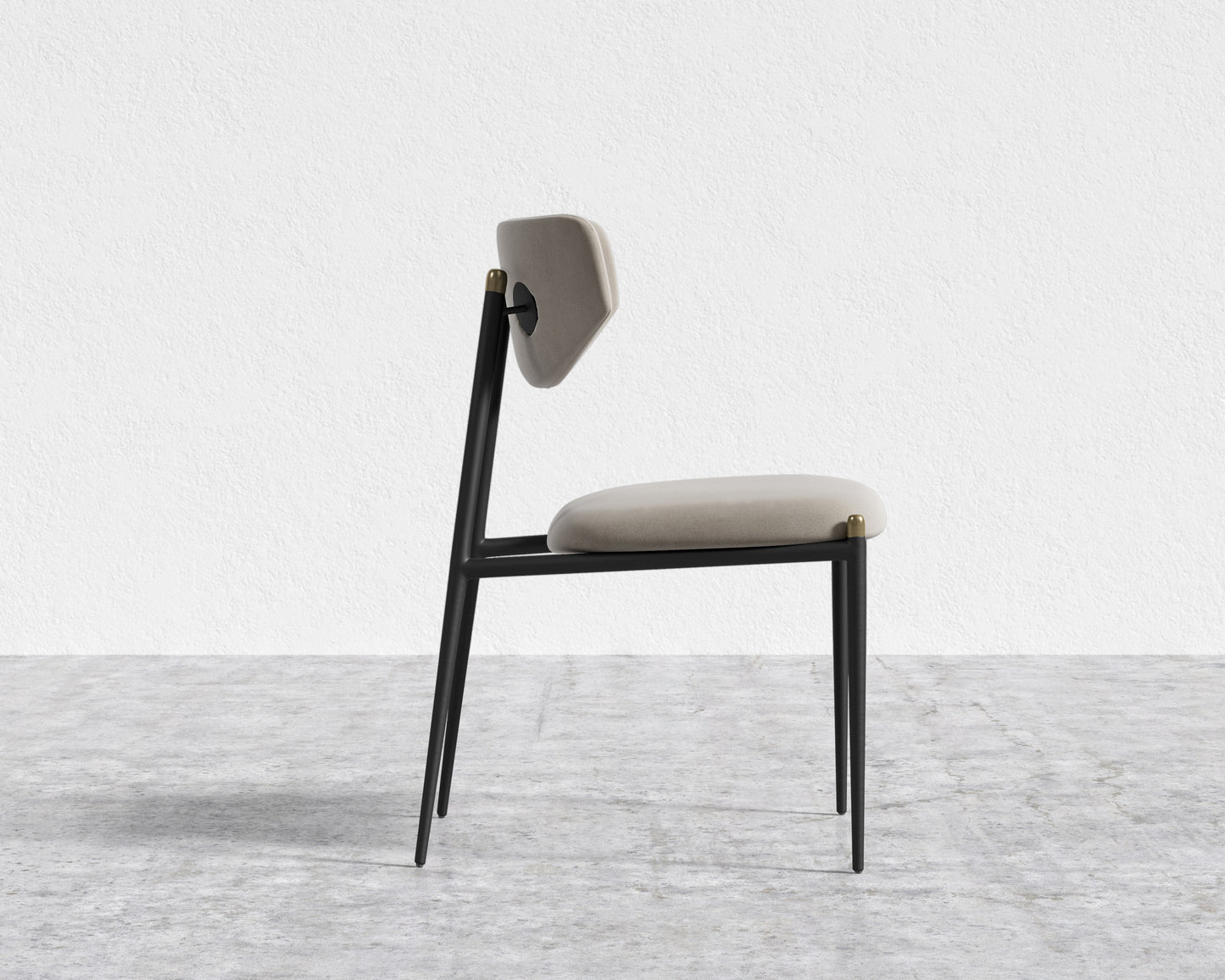 Geno Dining Chair - Venice Vegan Suede - Latte - Black Frame