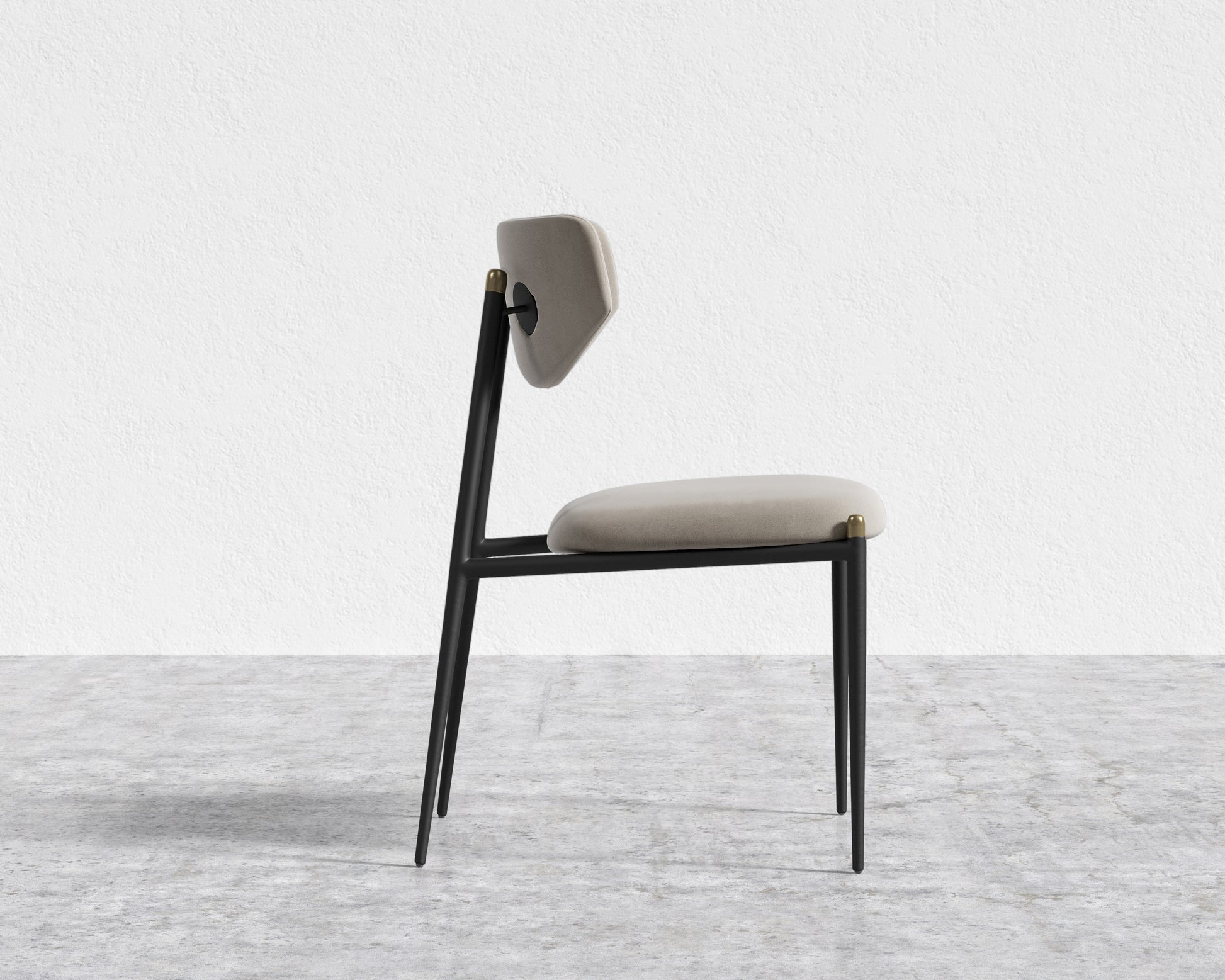Geno Dining Chair - Venice Vegan Suede - Latte - Black Frame
