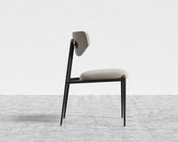 Geno Dining Chair - Venice Vegan Suede - Latte - Black Frame