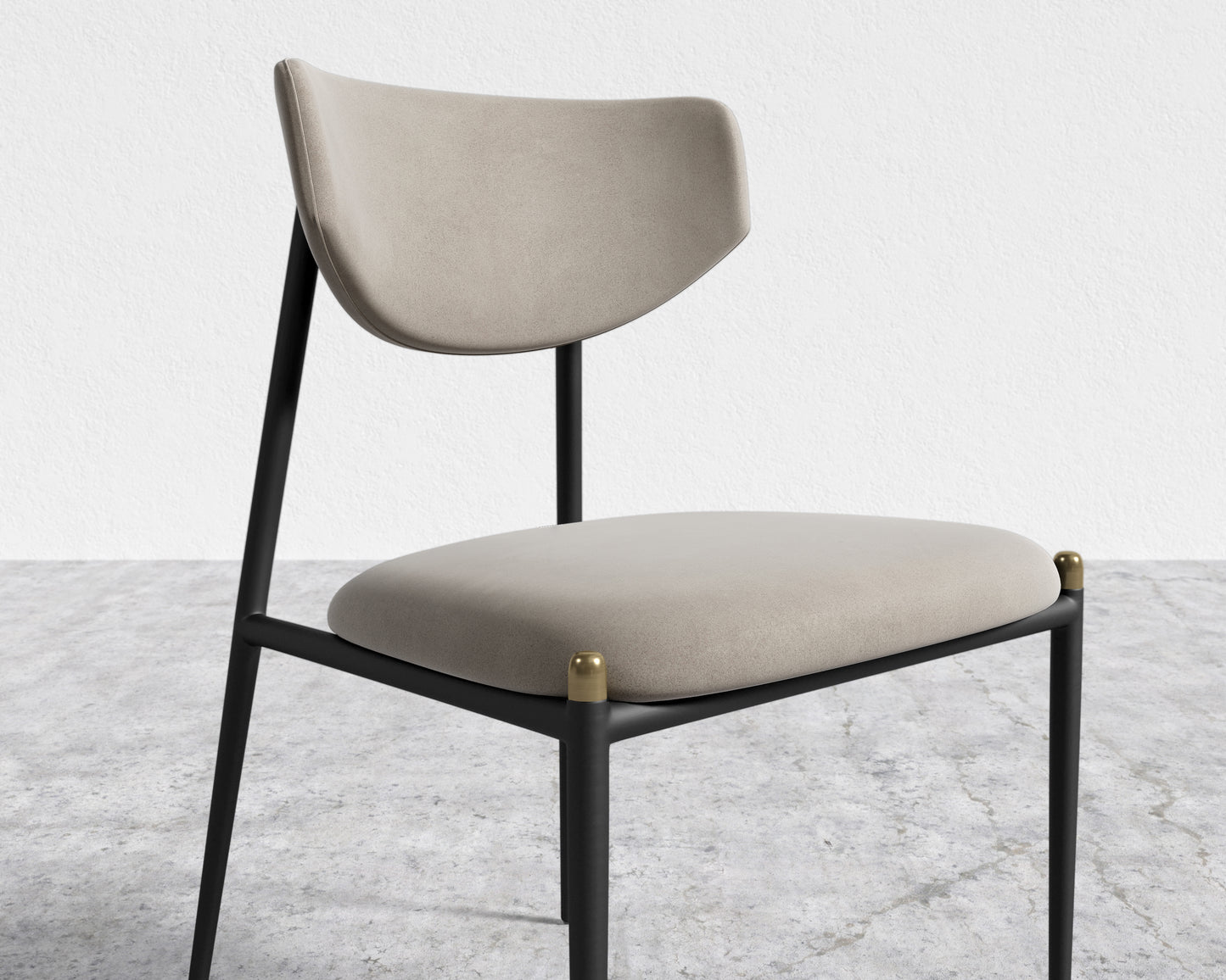 Geno Dining Chair - Venice Vegan Suede - Latte - Black Frame
