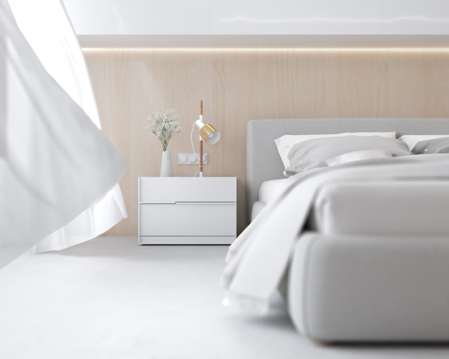 Hunter Nightstand - White - Staged Scene