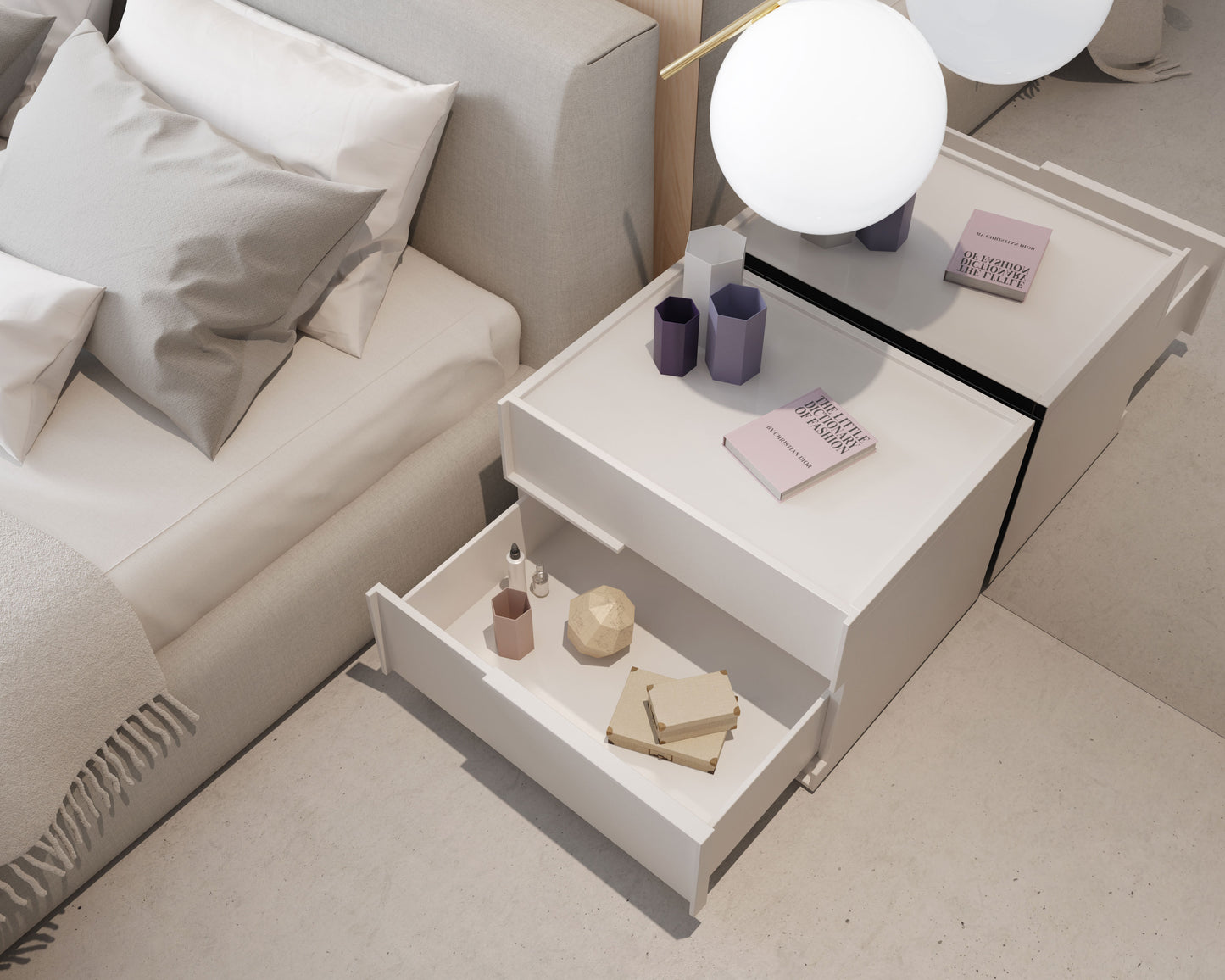 Hunter Nightstand - White - Staged Scene