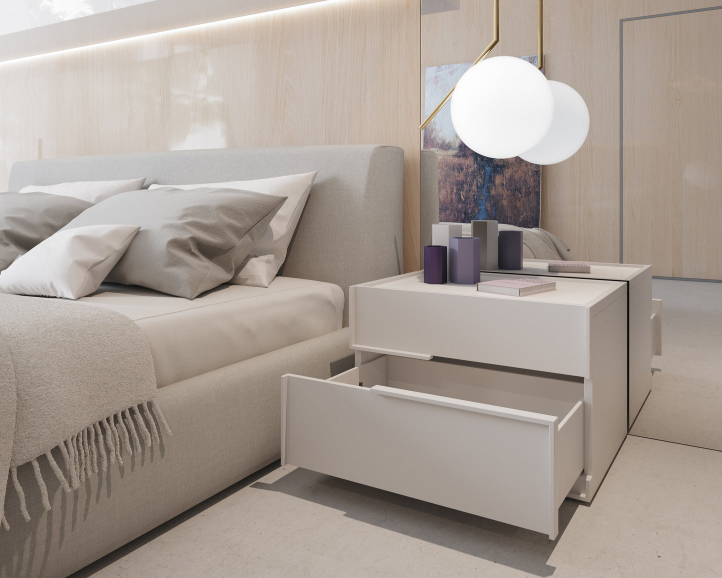 Hunter Nightstand - White - Staged Scene