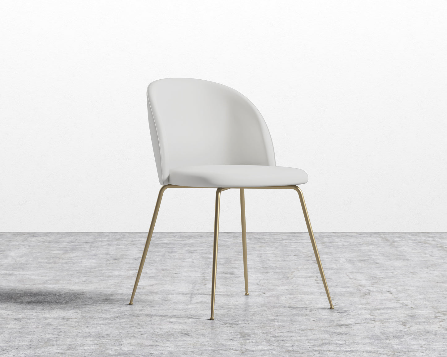 Iris Chair - Microfiber - Trento Eggshell- Brass Base