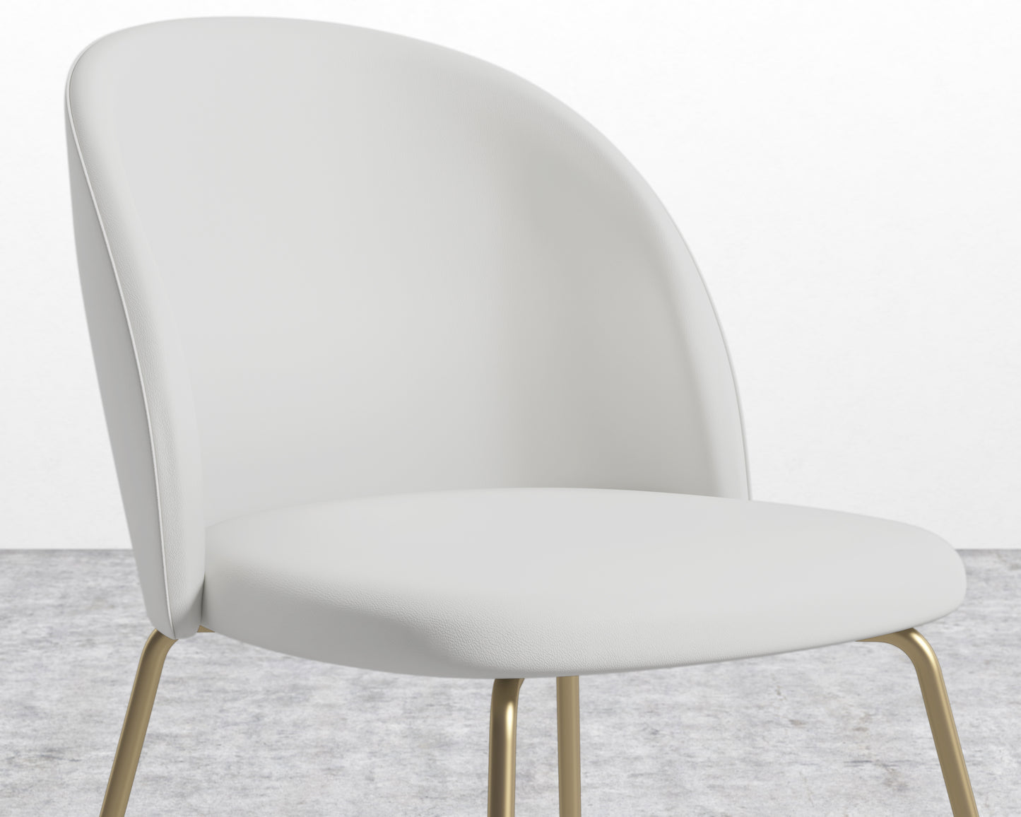 Iris Chair - Microfiber - Trento Eggshell- Brass Base