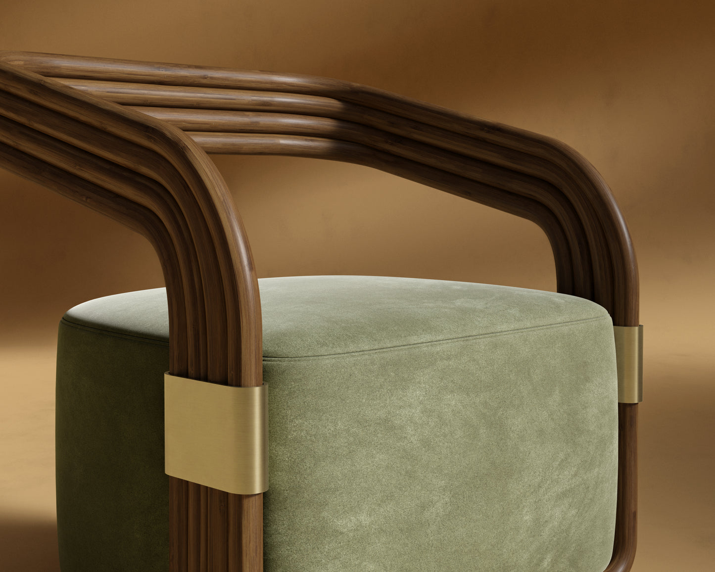 JL Curva Lounge Chair - Venice Vegan Suede - Sage