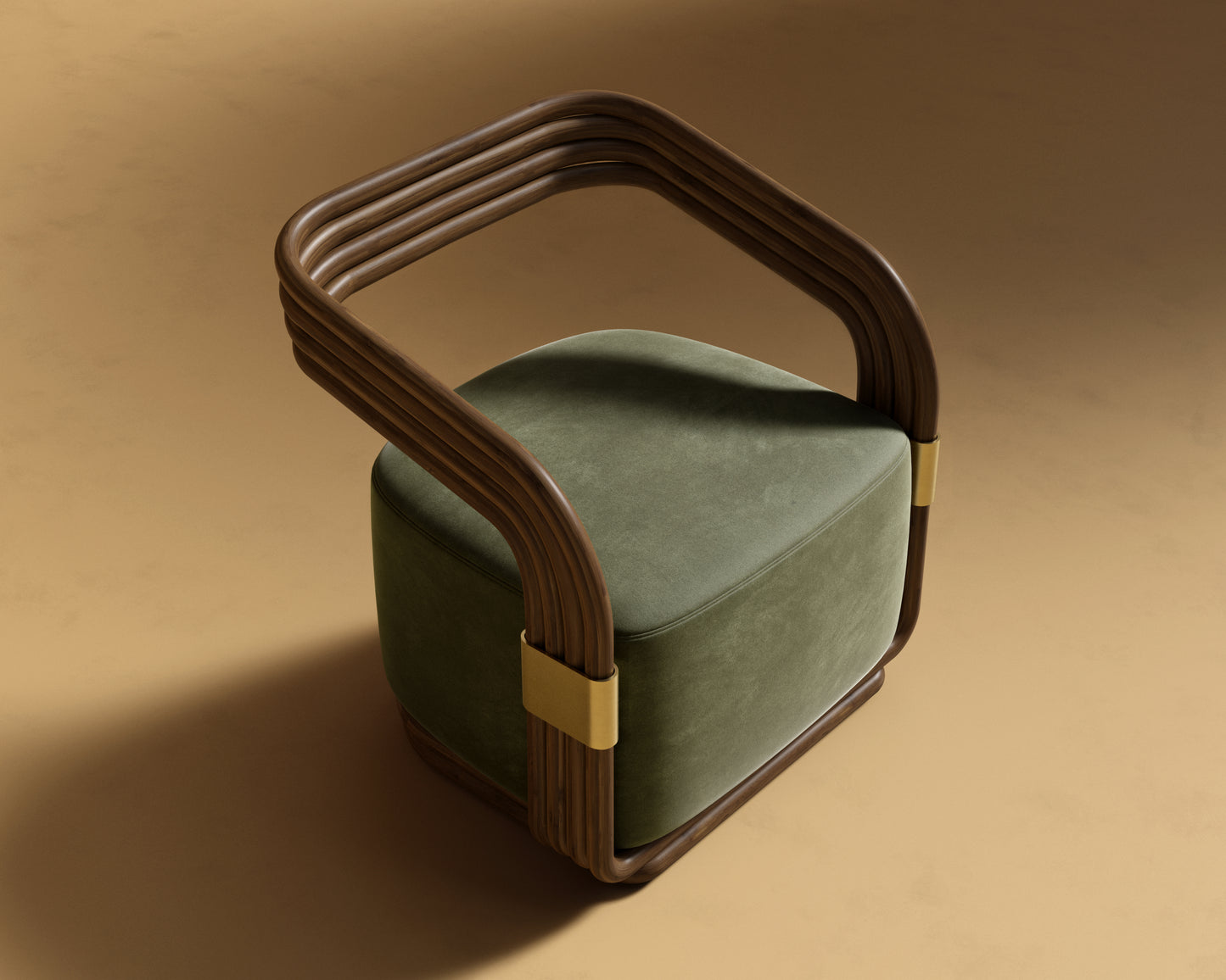 JL Curva Lounge Chair - Venice Vegan Suede - Sage