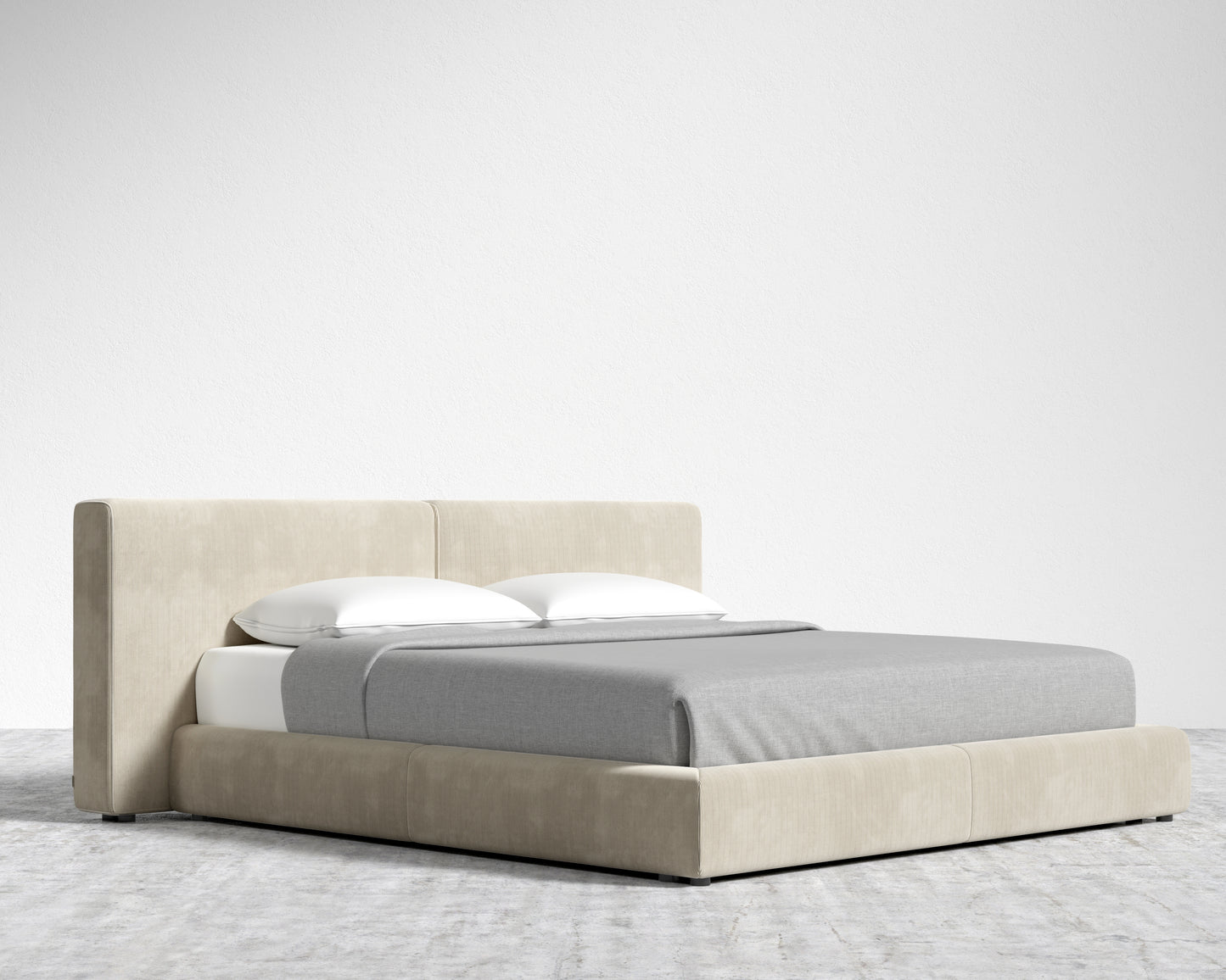 Kaye Bed - King - Corduroy Velvet - Silkstone