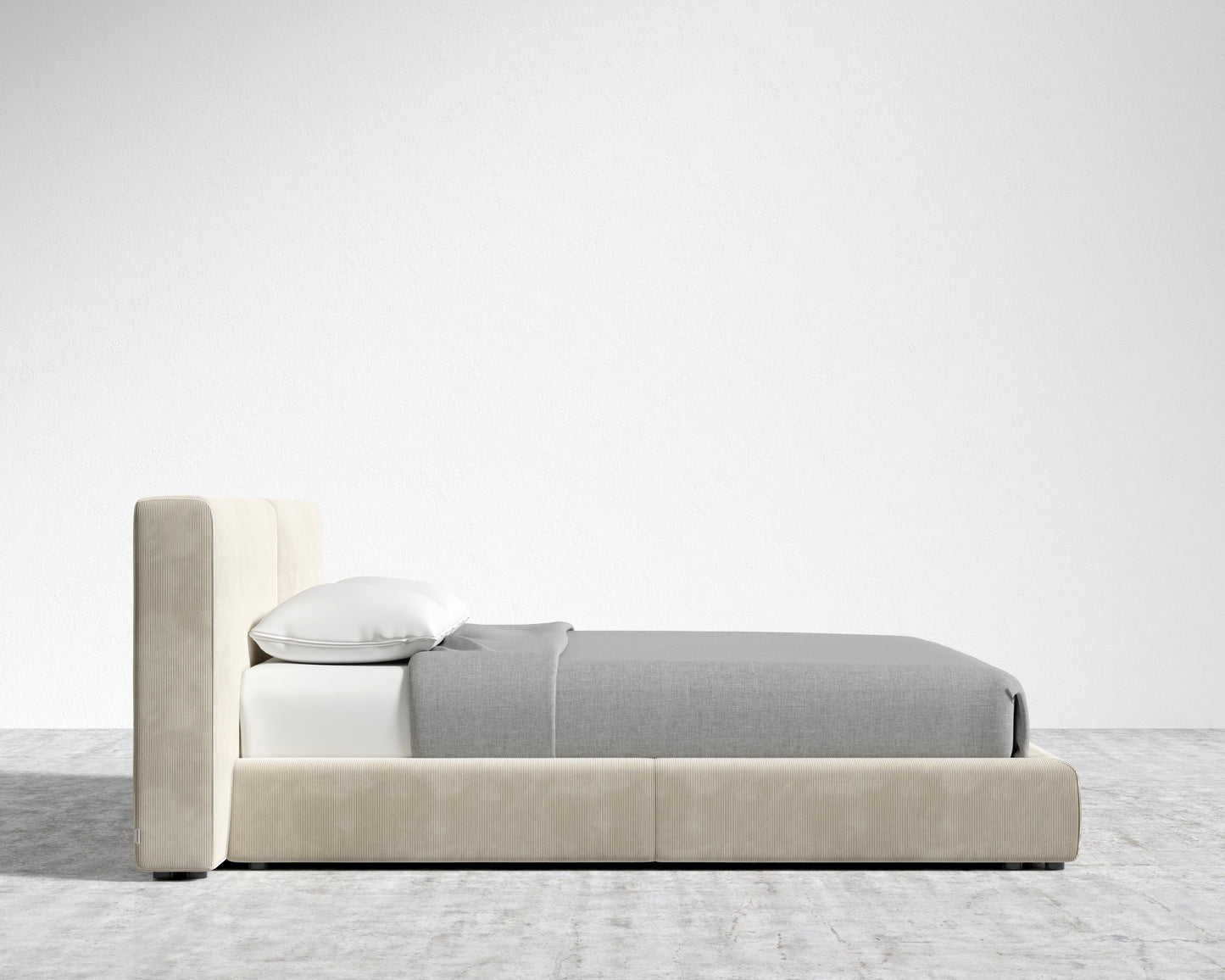 Kaye Bed - King - Corduroy Velvet - Silkstone