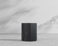 Leia Outdoor Side Table – Black Pietra Ceramic
