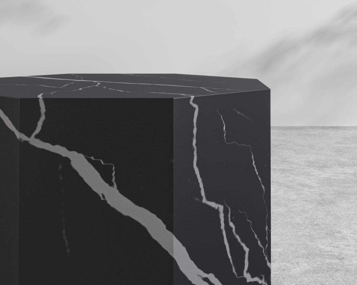 Leia Outdoor Side Table – Black Pietra Ceramic