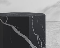 Leia Outdoor Side Table – Black Pietra Ceramic