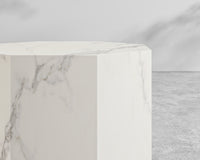 Leia Outdoor Side Table – White Ceramic
