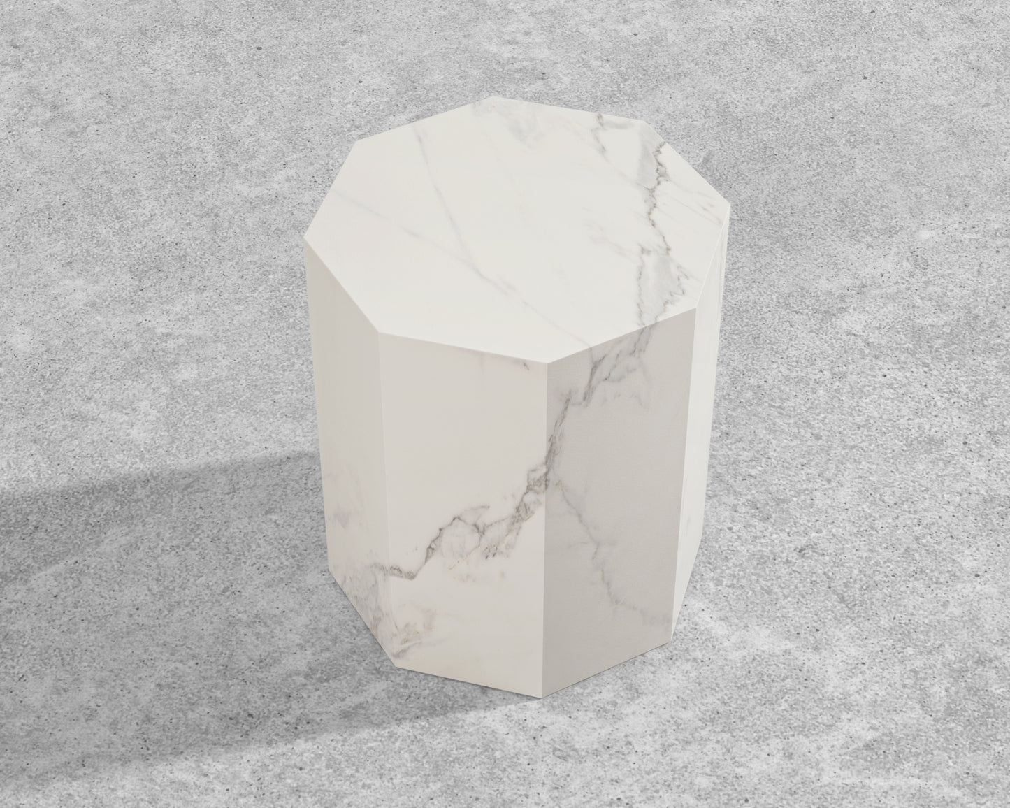 Leia Outdoor Side Table – White Ceramic