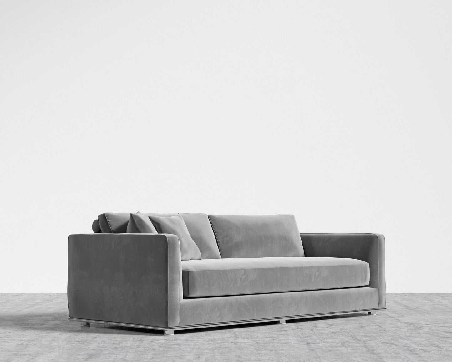 Milo Sleeper Sofa 88 - Plush Velvet - Glacier Gray