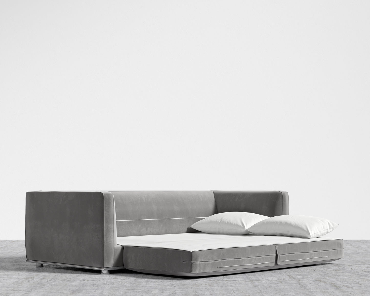 Milo Sleeper Sofa 88 - Plush Velvet - Glacier Gray
