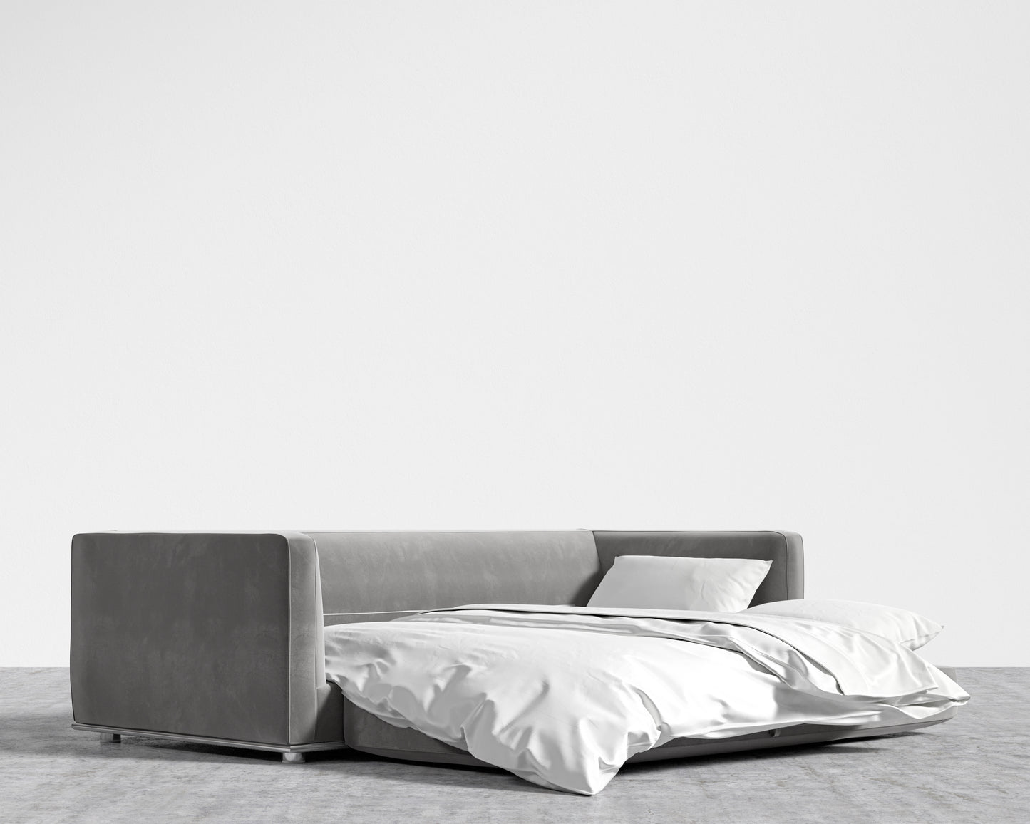 Milo Sleeper Sofa 88 - Plush Velvet - Glacier Gray