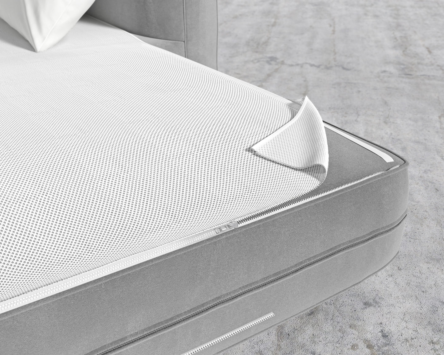 Milo Sleeper Sofa 88 - Plush Velvet - Glacier Gray