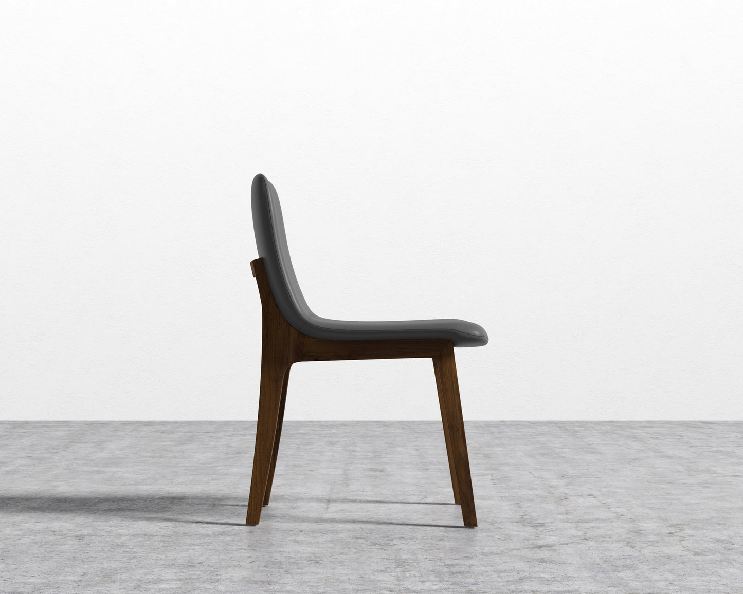 Aubrey Side Chair - PU Leather - Monaco Slate - Walnut Stain