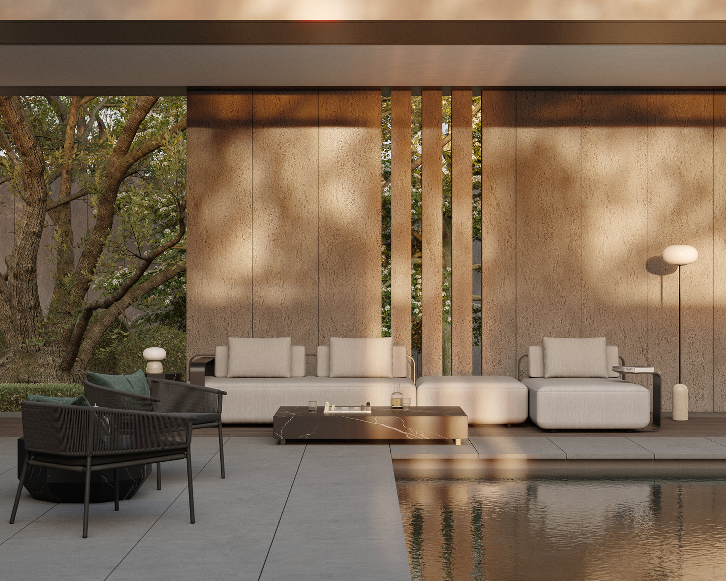 Nobi Outdoor Sectional Sofa - Palisades - Black