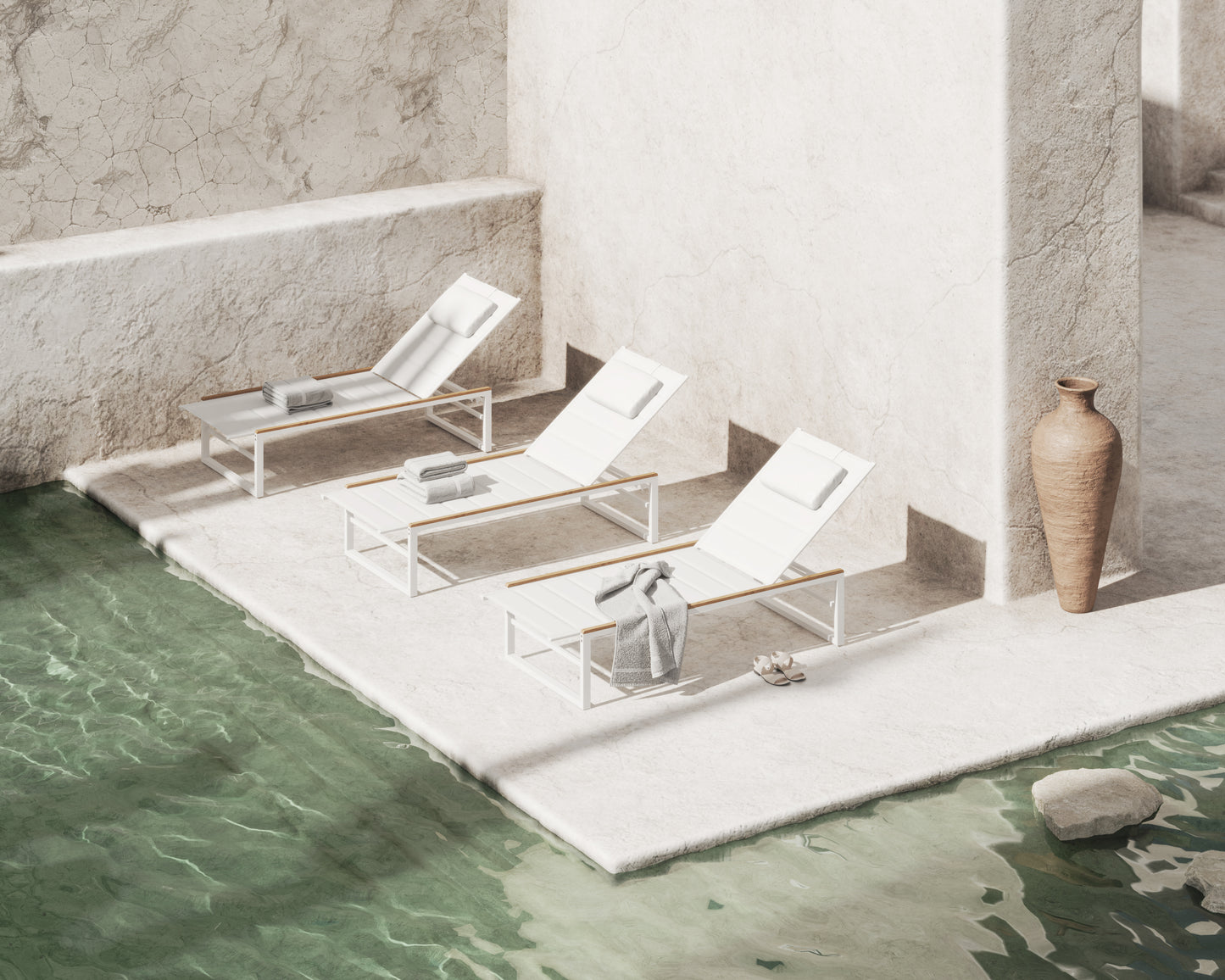 Linnea Outdoor Lounger in white