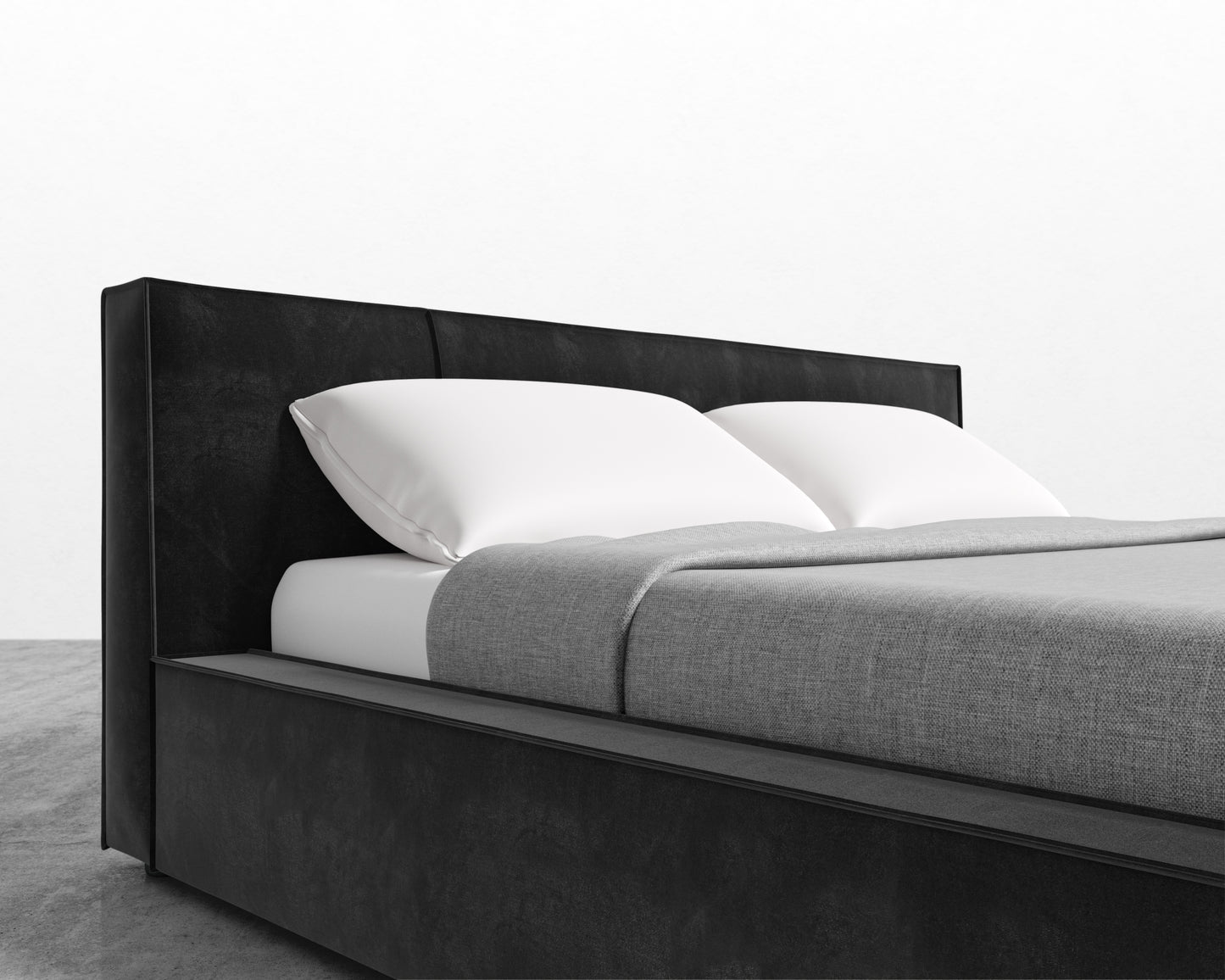 Porter Bed - Plush Velvet - Black 2022